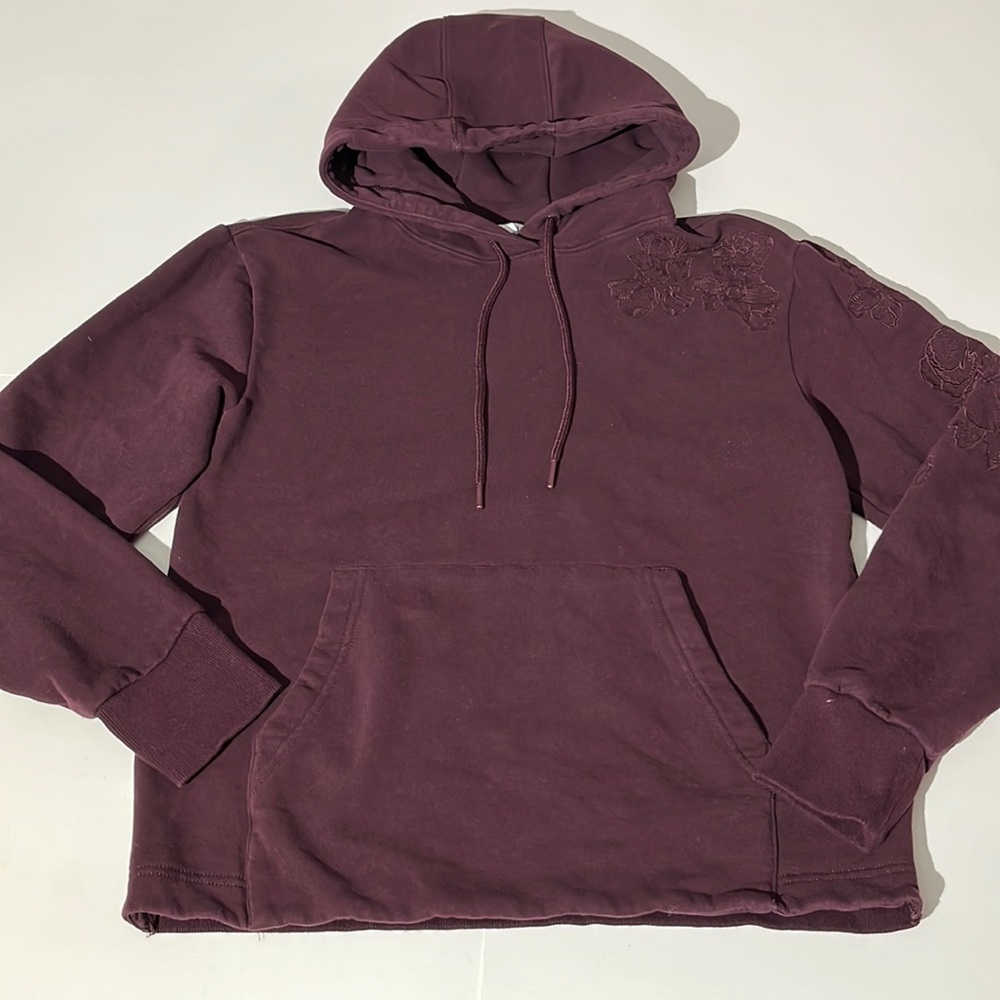 Athleta embroidered hooded sweatshirt hoodie XS Burgundy Gap womens winter